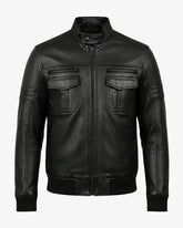 Lazio – Premium Black Leather Flight Jacket